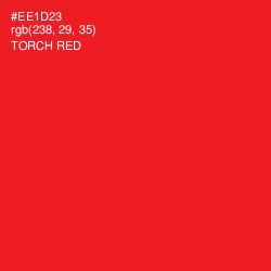 #EE1D23 - Torch Red Color Image